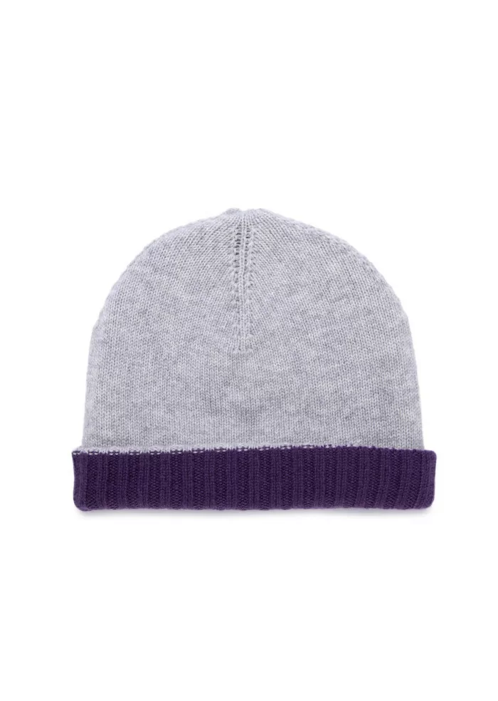 RIVIERA CASHMERE | BERRETTO DOUBLEFACE VIOLA GRIGIO Comprare a buon mercato