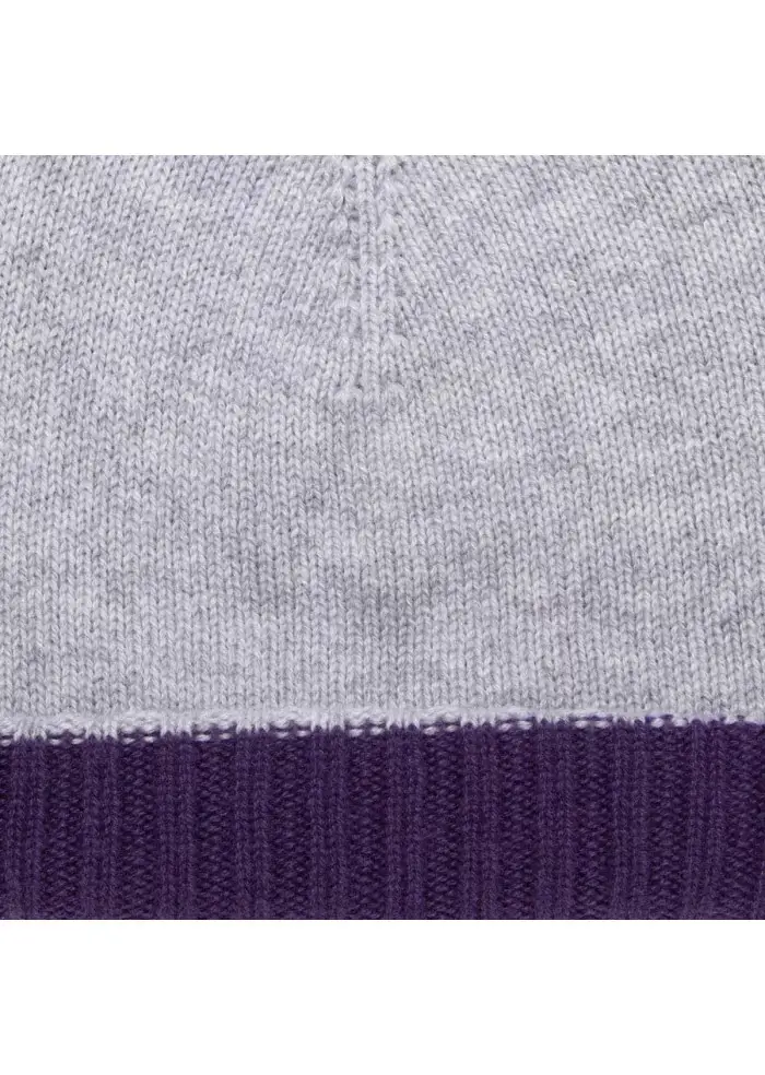 RIVIERA CASHMERE | BERRETTO DOUBLEFACE VIOLA GRIGIO Comprare a buon mercato