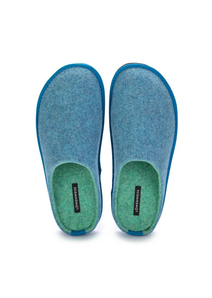 LÖWENWEISS | PANTOFOLE FELTRO DI LANA BLU TURCHESE Offerta esclusiva
