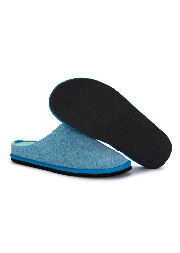 LÖWENWEISS | PANTOFOLE FELTRO DI LANA BLU TURCHESE Offerta esclusiva