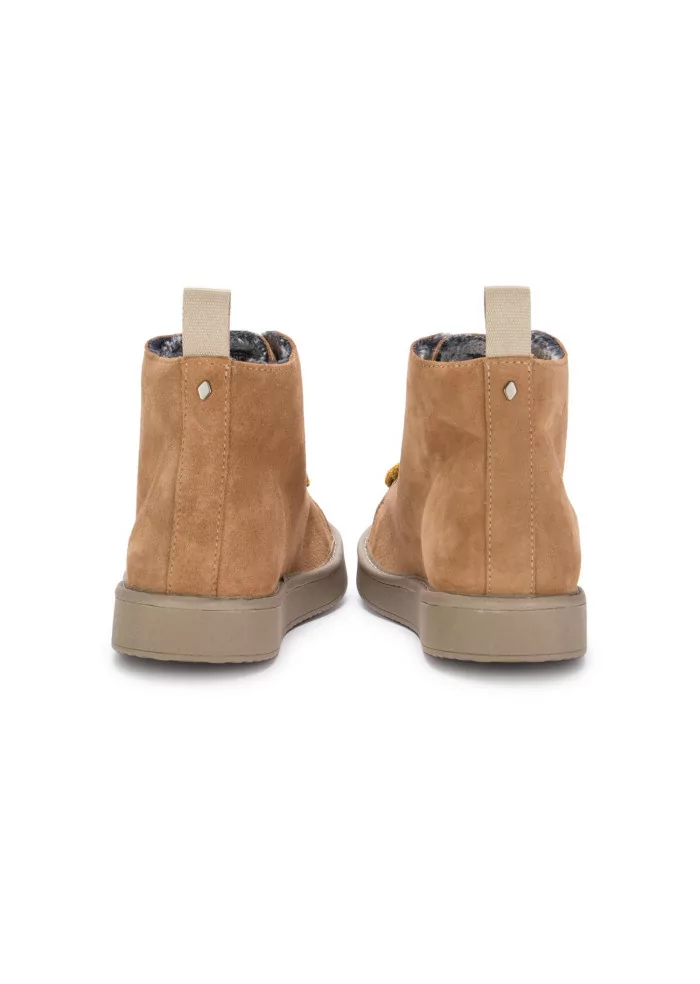 PANCHIC | TRONCHETTI CAMOSCIO MARRONE CHIARO LACCI GIALLI Latest fashion