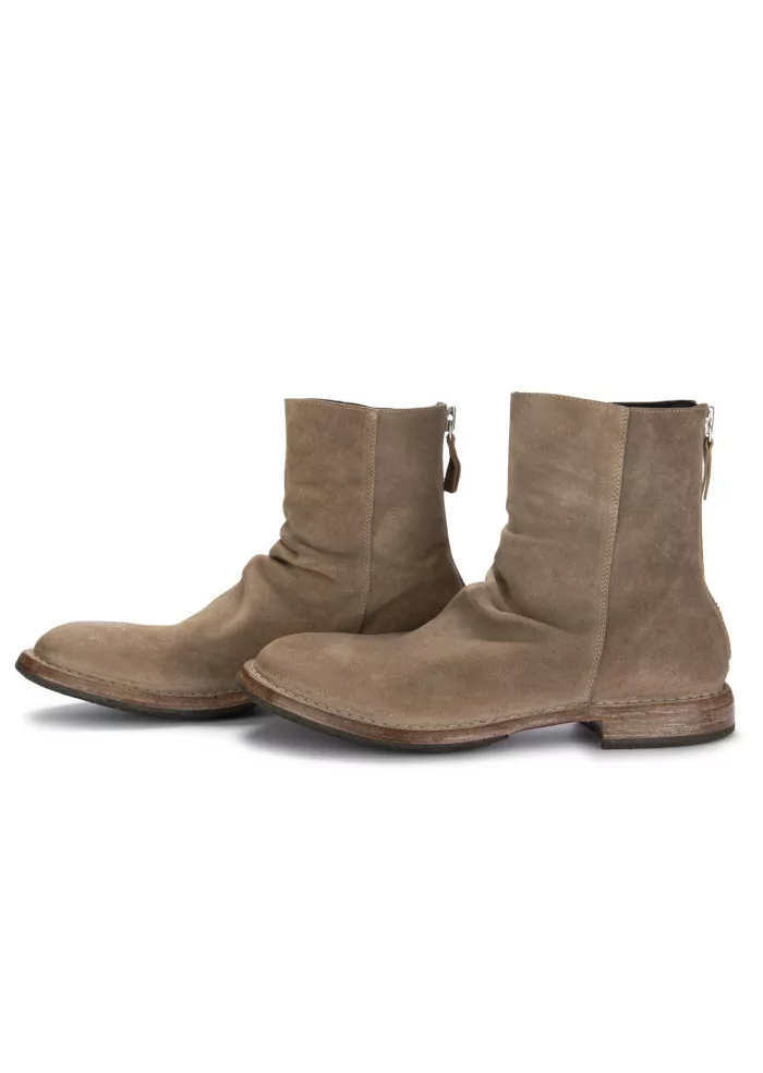 MOMA | STIVALETTI PELLE CAMOSCIO ZIP BEIGE Offerta temporanea