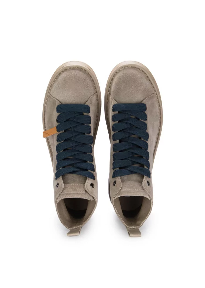 PANCHIC | TRONCHETTI CAMOSCIO GRIGIO CHIARO LACCI BLU Offerte esclusive