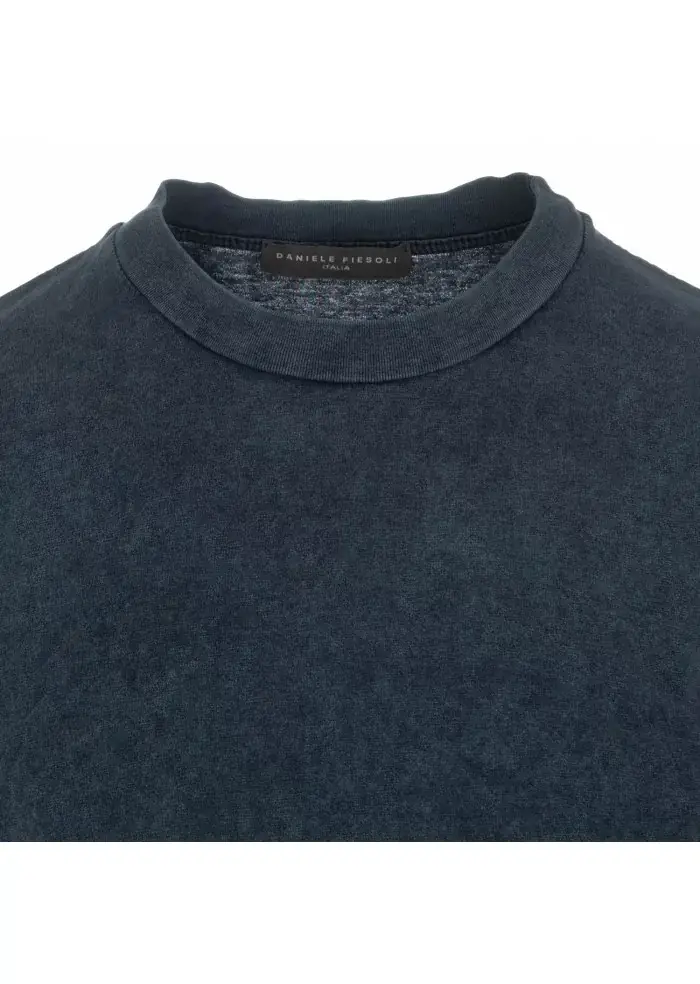 DANIELE FIESOLI | T-SHIRT JERSEY STONE WASHED BLU Latest stili