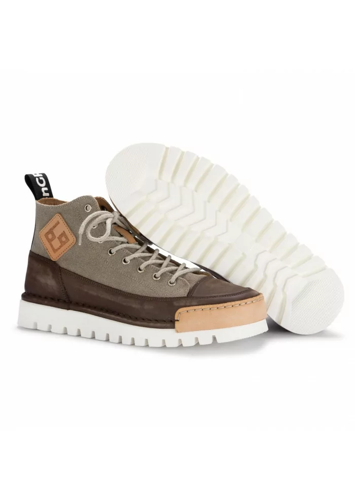 BNG REAL SHOES | SNEAKERS LA MOKA CANVAS HIGH MARRONE CACHI Promozione temporanea