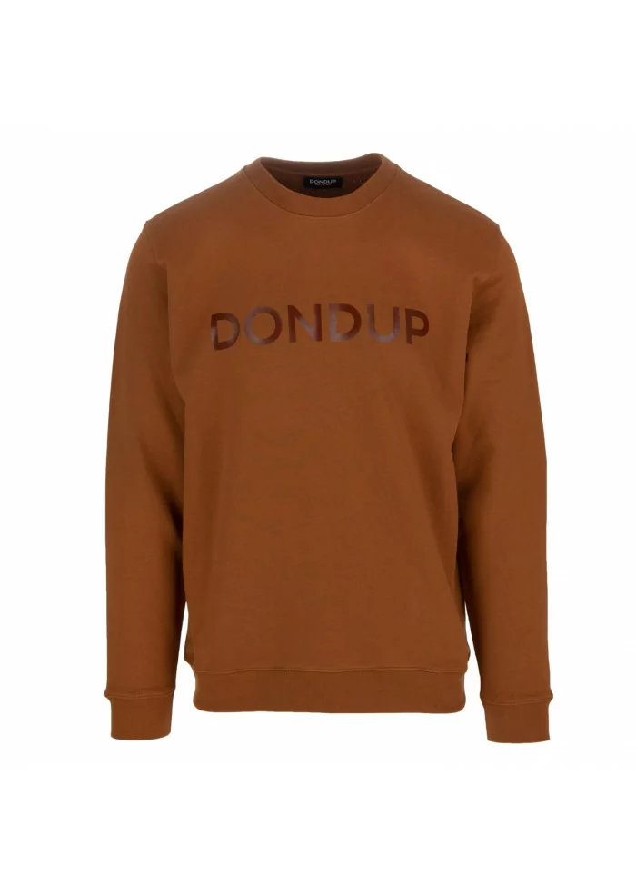 DONDUP | FELPA REGULAR LOGO MARRONE Sconti questo mese