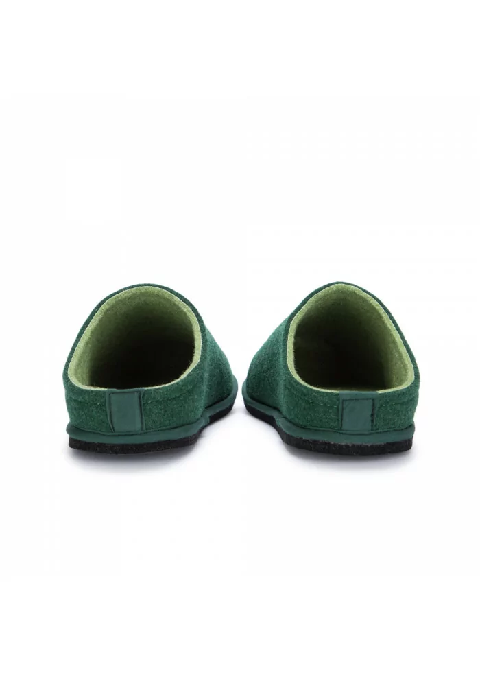 LÖWENWEISS | PANTOFOLE IN LANA COTTA VERDE Fornitura limitata