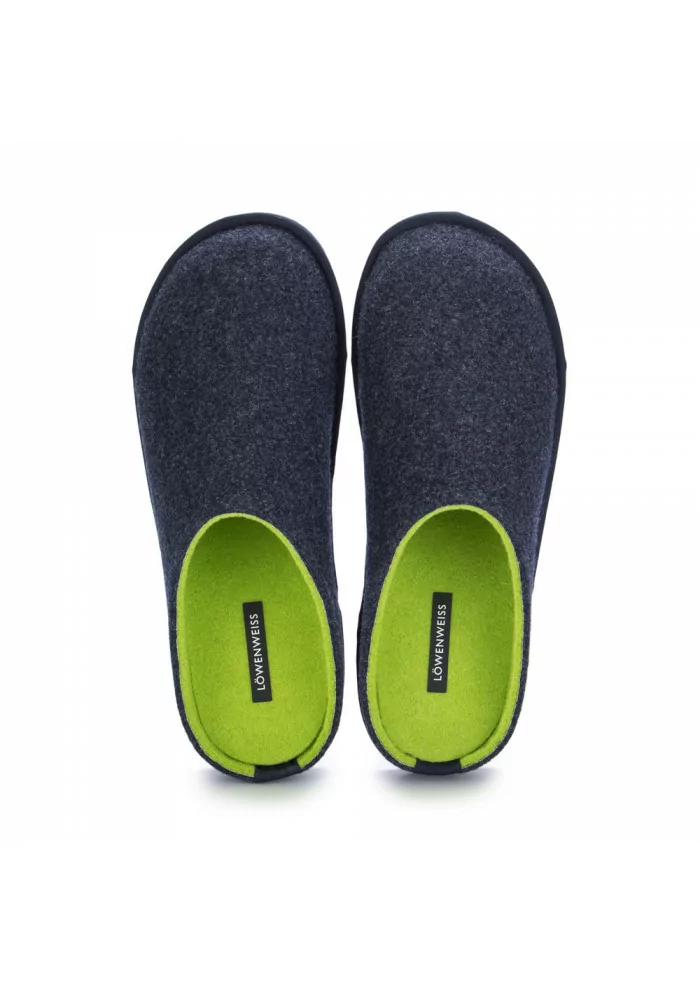 LÖWENWEISS | PANTOFOLE IN LANA COTTA BLU VERDE Shopping online