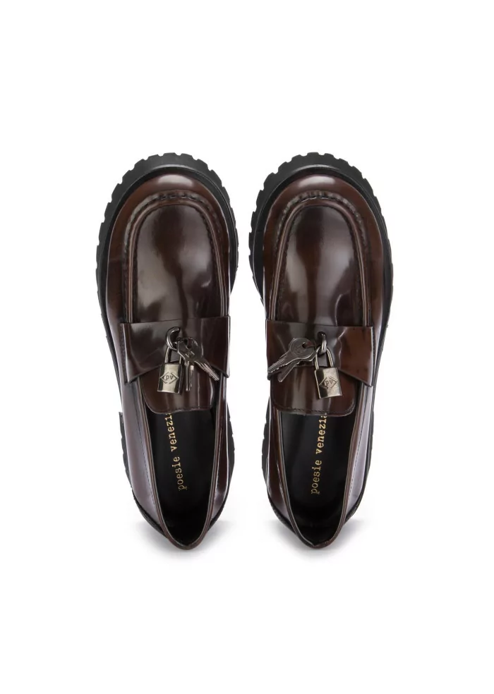 POESIE VENEZIANE | MOCASSINI PELLE LUCCHETTO MARRONE Cyber Monday