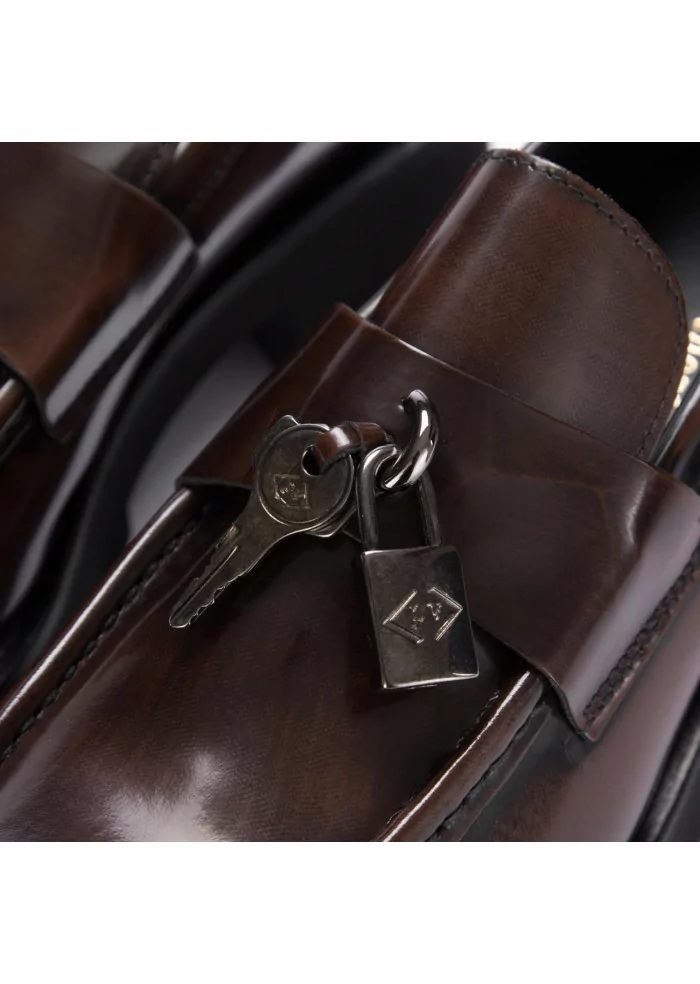 POESIE VENEZIANE | MOCASSINI PELLE LUCCHETTO MARRONE Cyber Monday