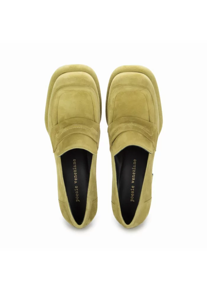 POESIE VENEZIANE | SCARPE TACCO CAMOSCIO VERDE PISTACCHIO Grandi sconti