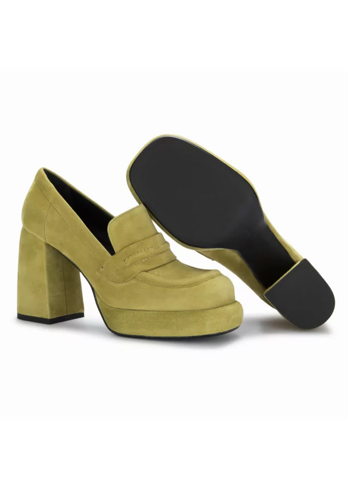 POESIE VENEZIANE | SCARPE TACCO CAMOSCIO VERDE PISTACCHIO Grandi sconti