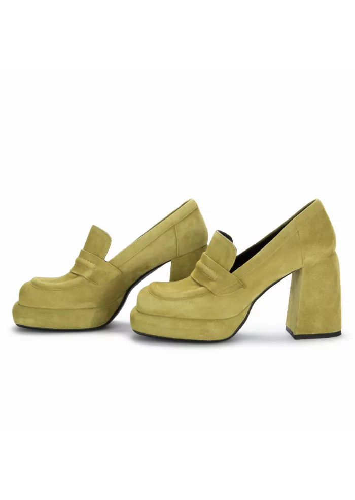 POESIE VENEZIANE | SCARPE TACCO CAMOSCIO VERDE PISTACCHIO Grandi sconti