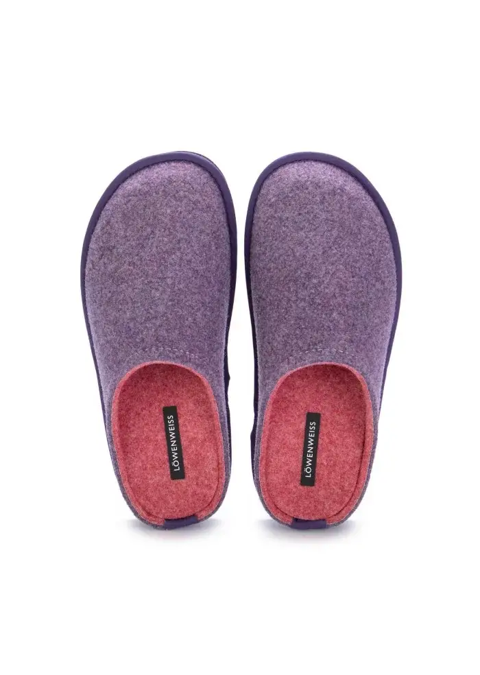 LÖWENWEISS | PANTOFOLE FELTRO DI LANA LILLA ROSA Fino al 55% di sconto