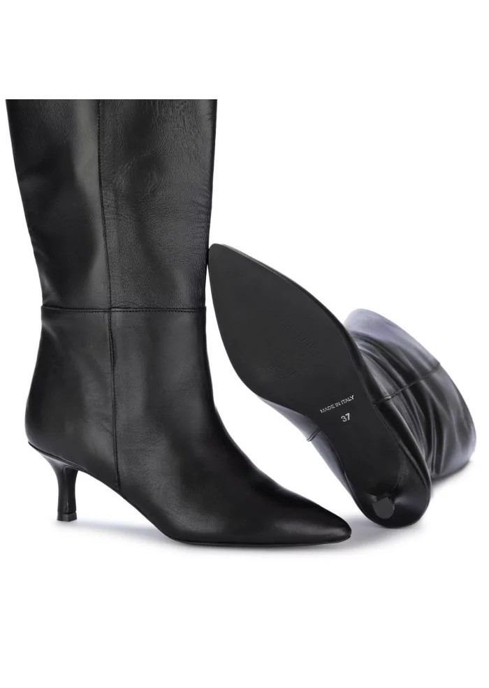 POSITANO IN LOVE | STIVALI CON TACCO CONNYE PELLE NERO Super sconto