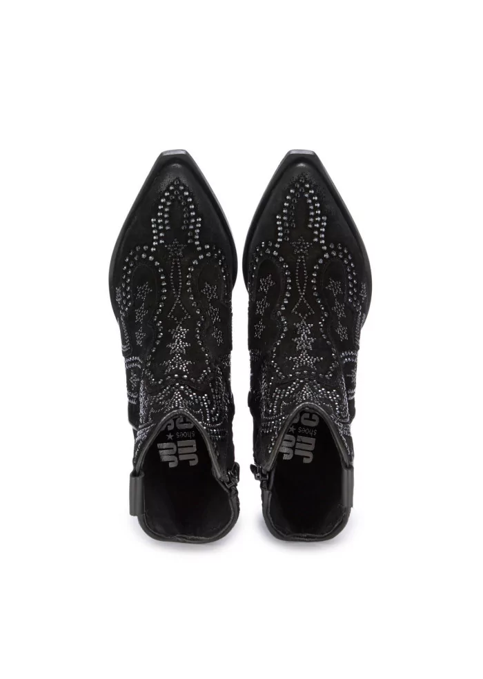 JUICE | STIVALETTI TEXANI CAMOSCIO STRASS NERO 50% di sconto con spedizione gratuita