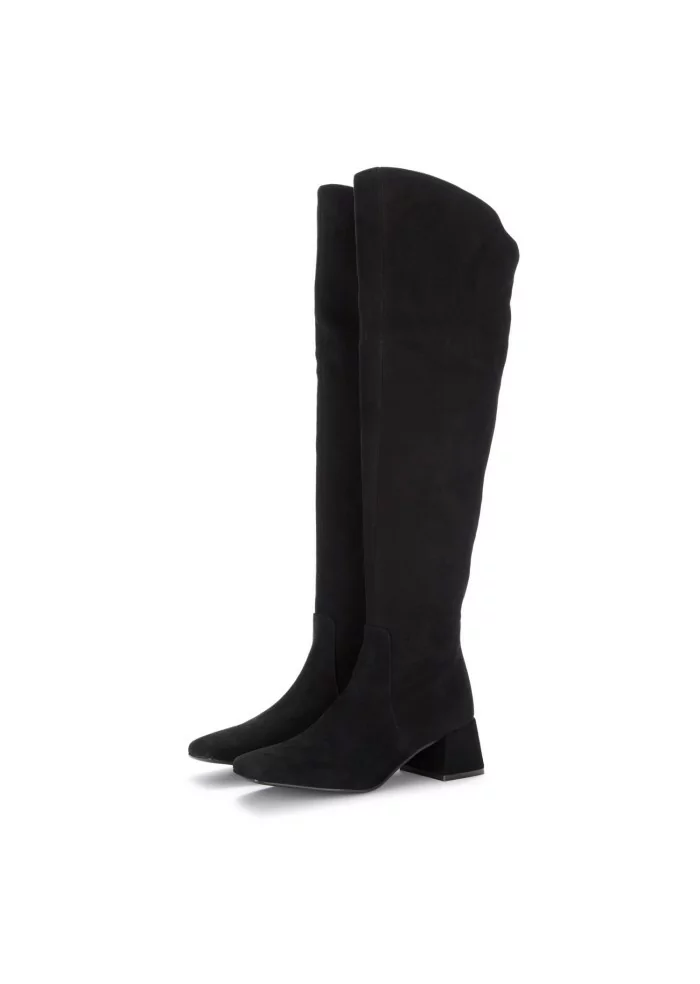 MA+DE 94 | STIVALI ALTI CAMOSCIO NERO Nuovo