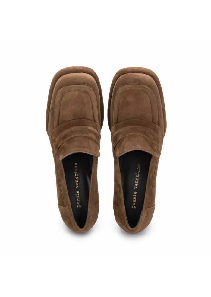 POESIE VENEZIANE | SCARPE TACCO CAMOSCIO MARRONE Sottocosto
