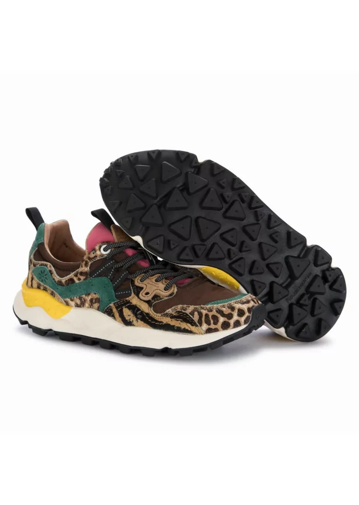 FLOWER MOUNTAIN | SNEAKERS YAMANO 3 PONY HAIR MARRONE MULTICOLORE Economico