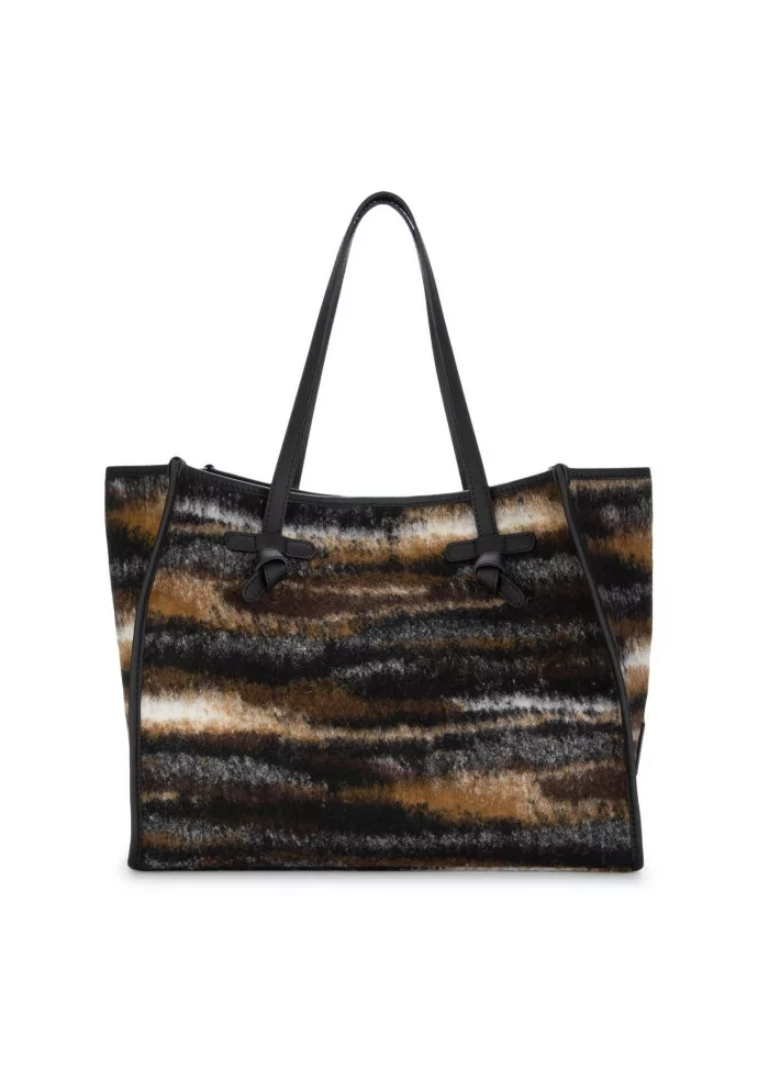 GIANNI CHIARINI | BORSA A SPALLA JACQUARD MARCELLA MARRONE NERO In Vendita