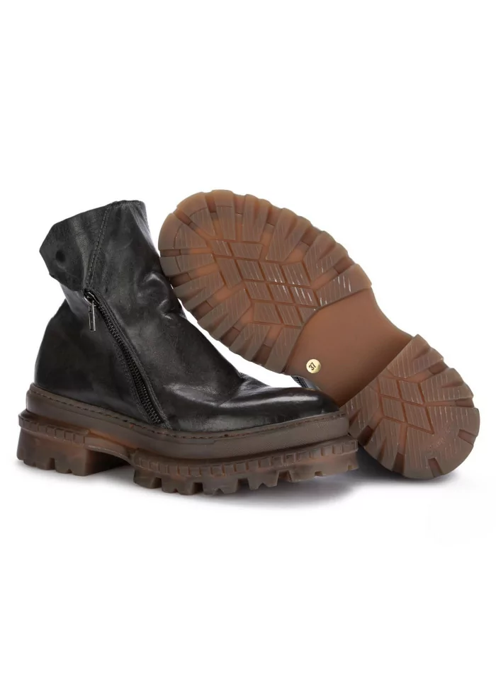 PAWELK'S | STIVALETTI CRUST ZIP MARRONE FANGO Saldi