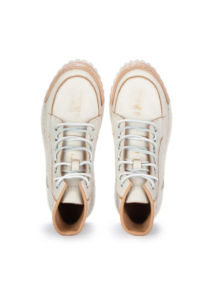 BNG REAL SHOES | SNEAKERS BIKER LA YANKEE CAFFELATTE BIANCO Latest stili