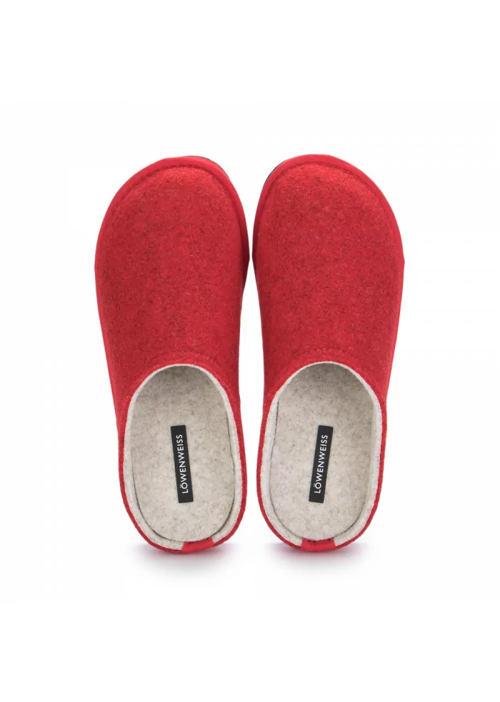 LÖWENWEISS | PANTOFOLE IN LANA COTTA BEIGE ROSSO Offerte speciali