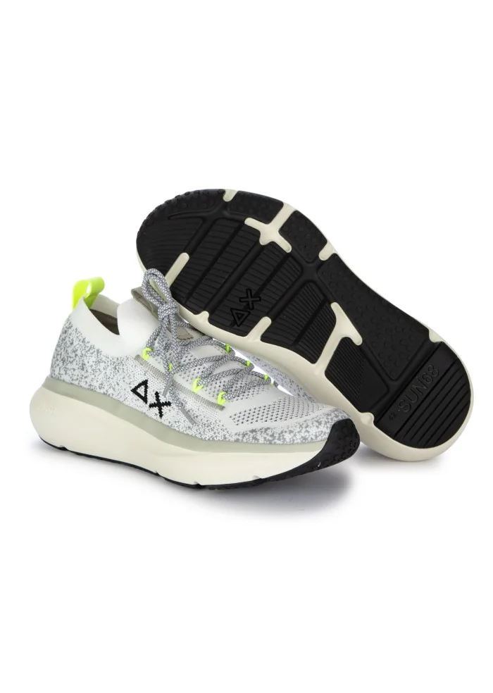 SUN68 | SNEAKERS JUPITER KNIT BIANCO GIALLO FLUO Italia