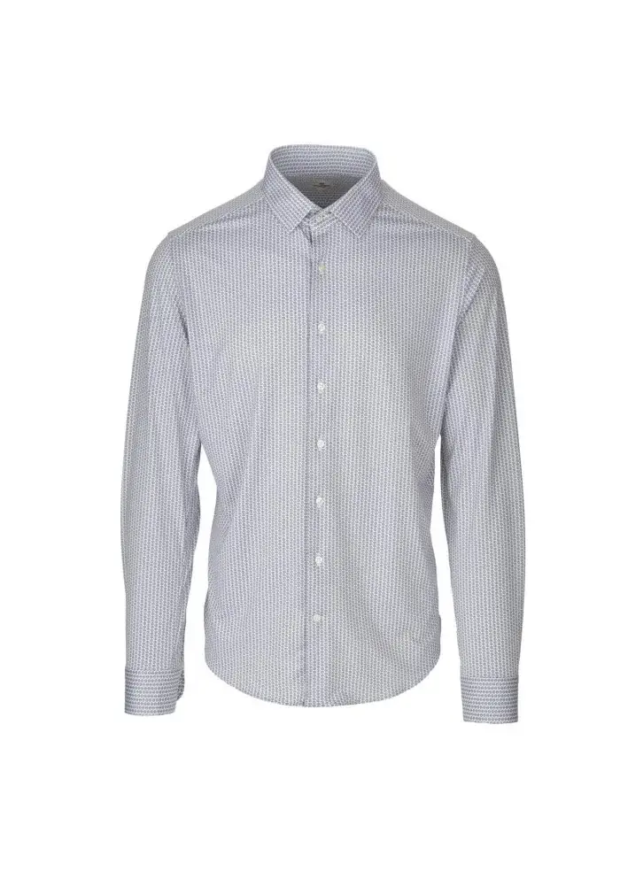 LIBERTY ROSE | CAMICIA BLAKE MICROFANTASIA BLU BIANCO In Linea