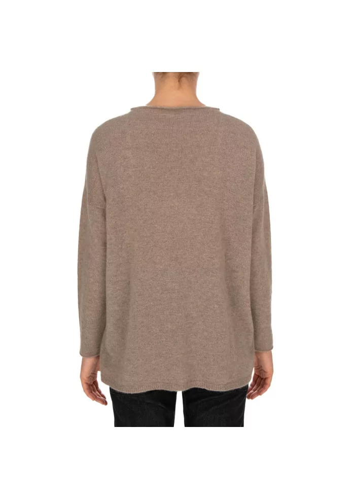 RIVIERA CASHMERE | MAGLIONE RASATO MARRONE Grande vendita