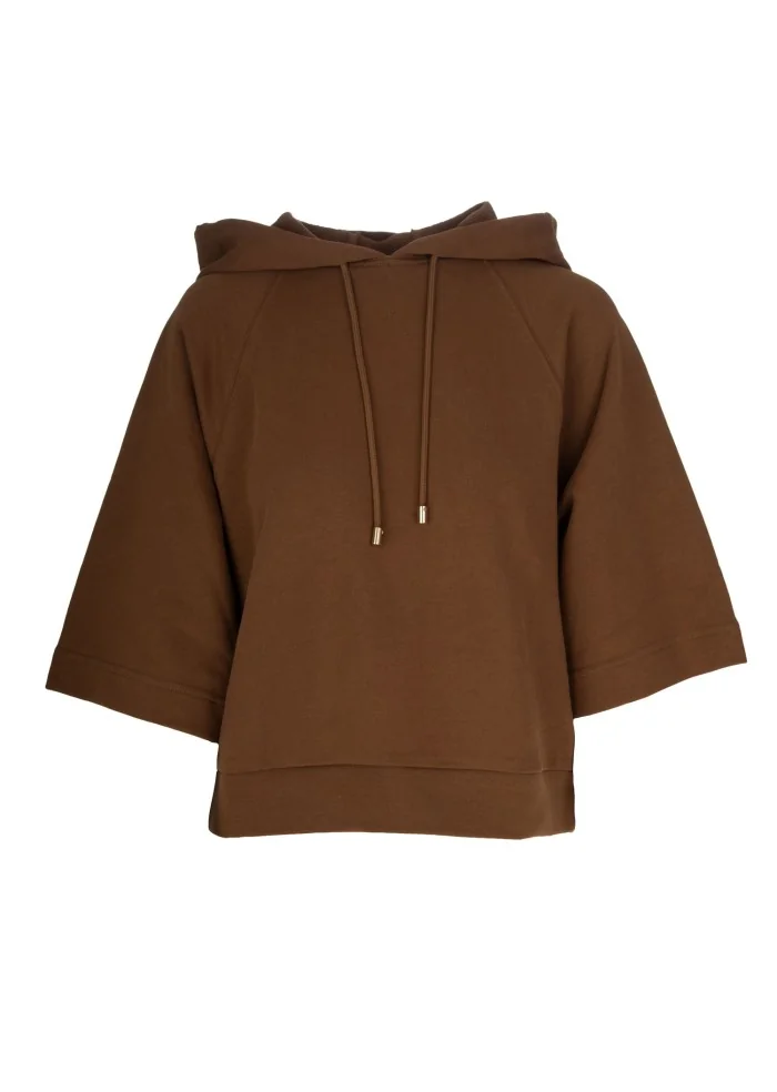 SEMICOUTURE | FELPA MANICHE A TRE QUARTI MARRONE Offerte speciali