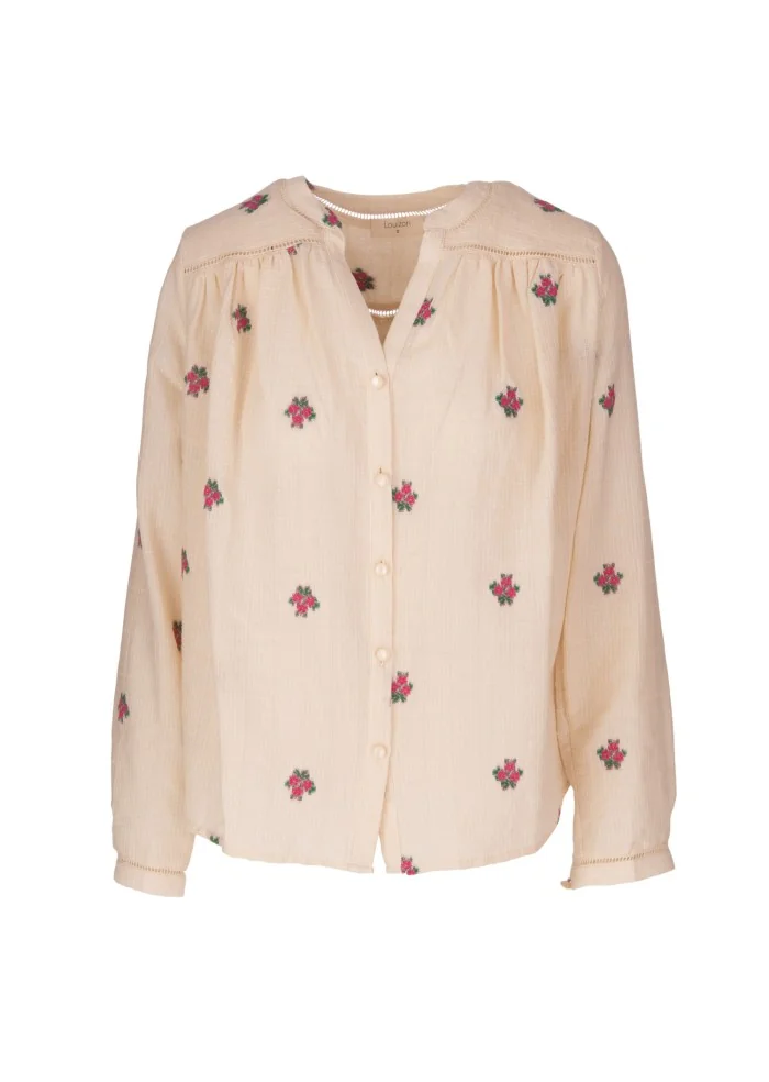 LOUIZON | CAMICIA FIORELLINI BEIGE Trasporto libero internazionale