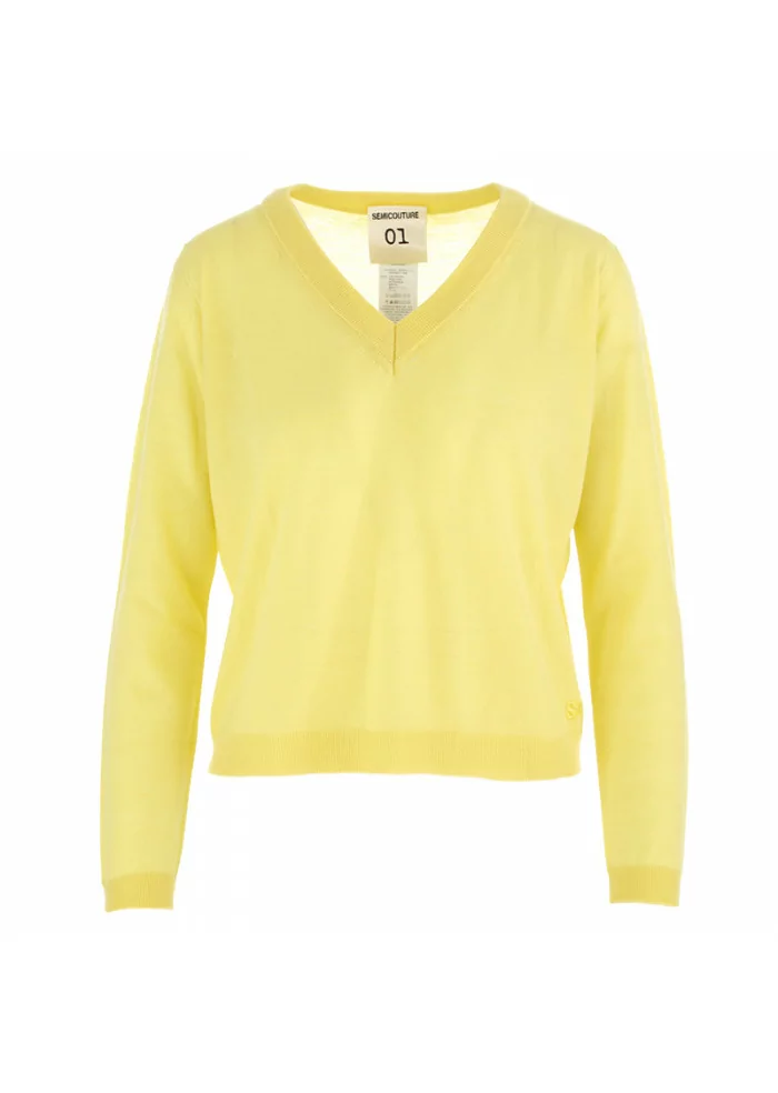 MAGLIA DONNA SEMICOUTURE | GIALLO CHIARO Sottocosto