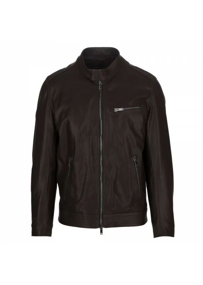 DONDUP | GIACCA IN PELLE CON IMBOTTITURA INTERNA MARRONE Lightning offer