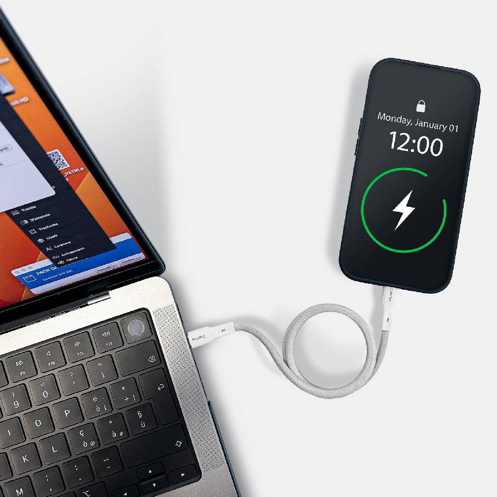 Puro Cavo magnetico di Ricarica e Sincronizzazione 60W USB-C – USB-C 1m Presa