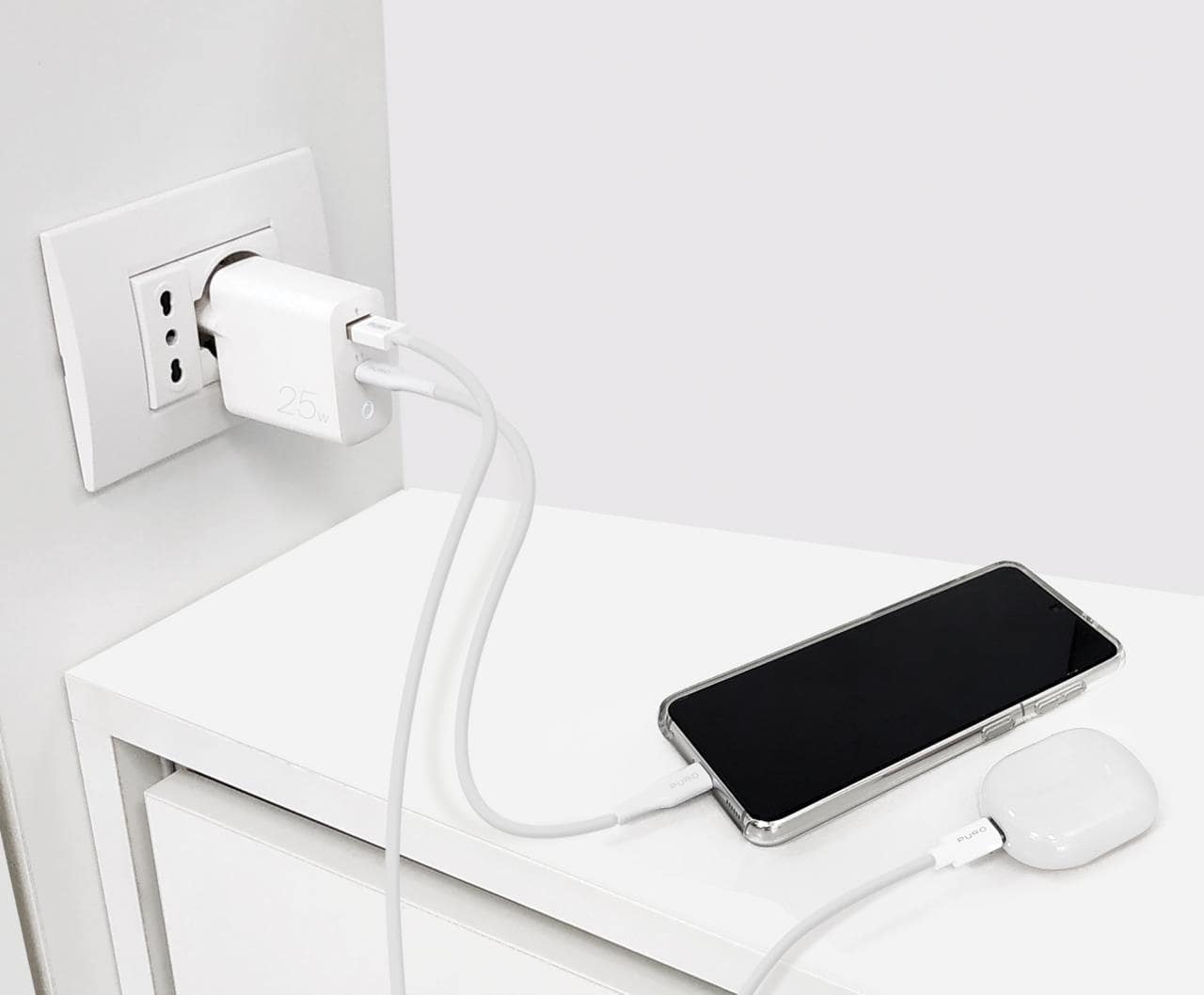 Puro Caricabatterie da parete con porta USB-A e USB-C 25W 2025