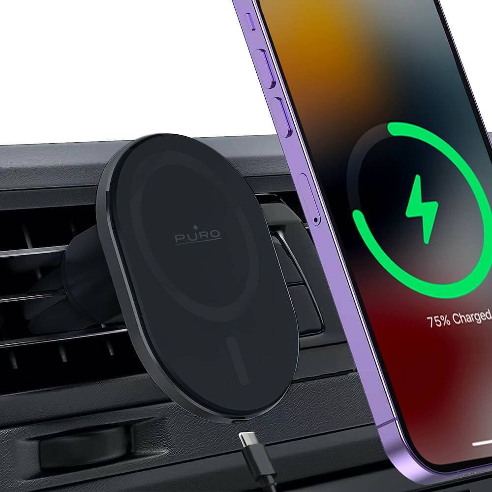 Puro Supporto Auto MAG PRO compatibile MagSafe e ricarica wireless integrata 15W Qualità