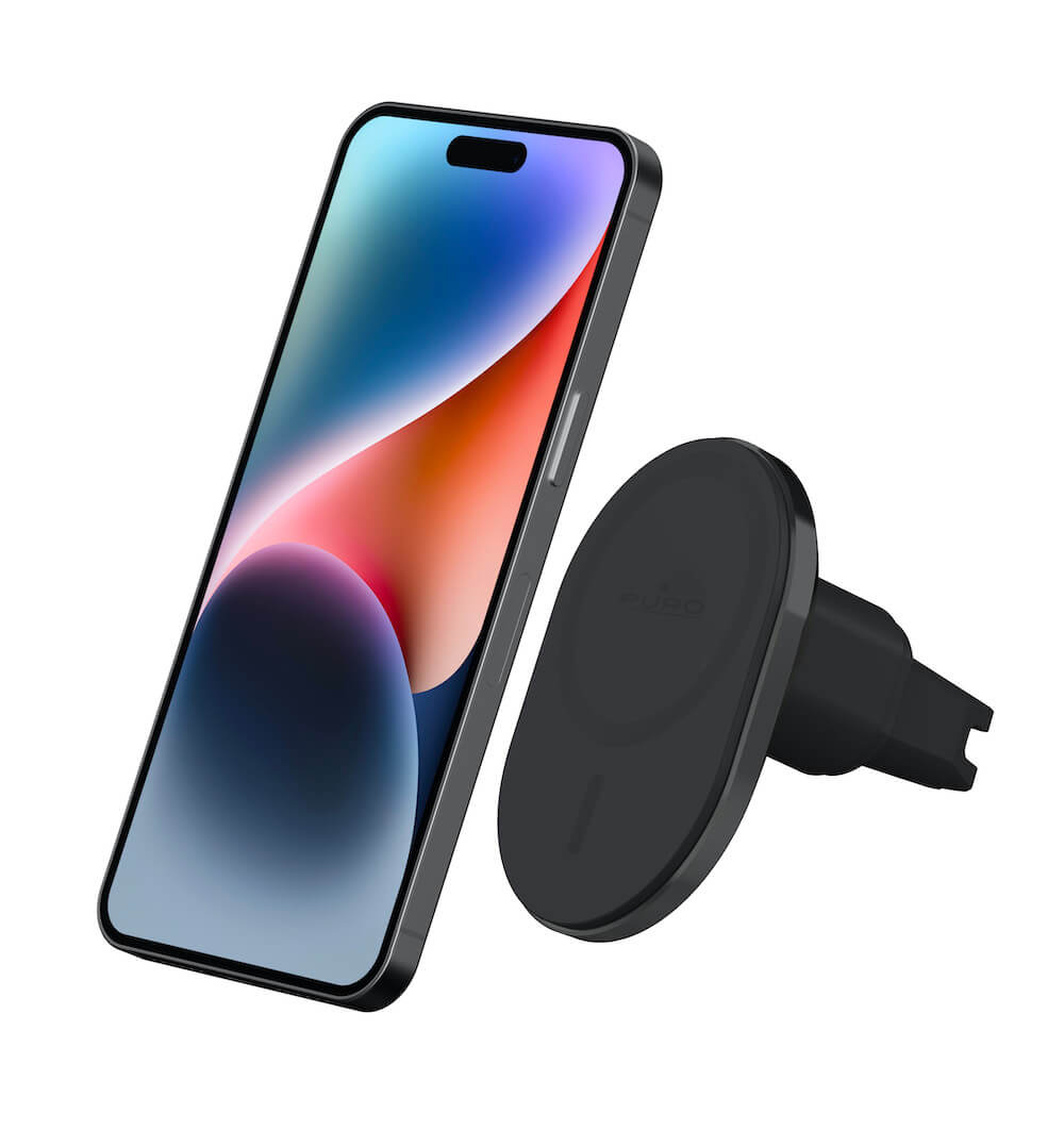 Puro Supporto Auto MAG PRO compatibile MagSafe e ricarica wireless integrata 15W Qualità