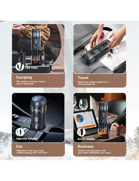 HiBREW H4A 80W Macchina da caffè portatile per auto con supporto Vendita
