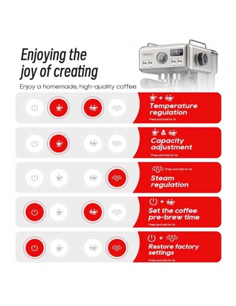 HiBREW H10A Macchina per caffè espresso semiautomatica pressione 19 bar montalatte temperatura regolabile brocca da 350 ml Negozi Online