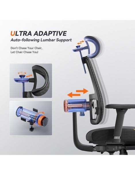 NEWTRAL MagicH-BPro Sedia ergonomica con poggiapiedi schienale con poggiatesta che si segue automaticamente Consegna Veloce