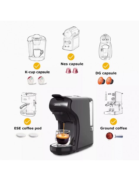 HiBREW H1A 1450W 19 bar Macchina per caffè espresso macchina per caffè caldo/freddo a capsule multiple 4 in 1 - Nero Promozione Limitata