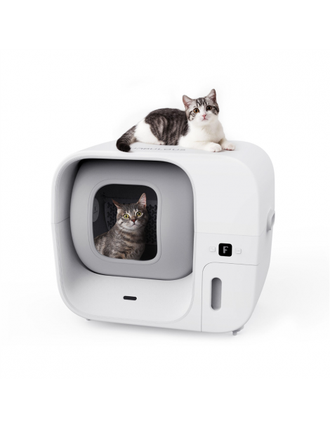 Furbulous Lettiera automatica per gatti con controllo tramite app 60 litri sicura per più gatti e con deodorante - Bianco Shopping Online