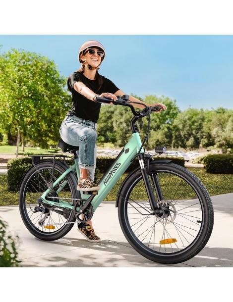 HillMiles MileCity1 Bicicletta elettrica motore da 250W batteria da 36V 13AH pneumatico da 26 pollici - Verde In Vendita