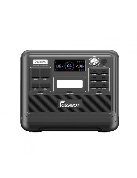 FOSSiBOT F2400 Centrale Elettrica Portatile da 2048Wh/2400W Ricarica Rapida in 1 5 Ore 16 Porte di Uscita - Nero 2025