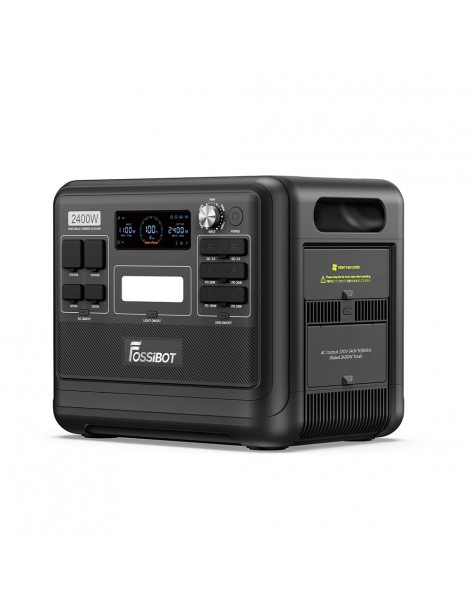FOSSiBOT F2400 Centrale Elettrica Portatile da 2048Wh/2400W Ricarica Rapida in 1 5 Ore 16 Porte di Uscita - Nero 2025