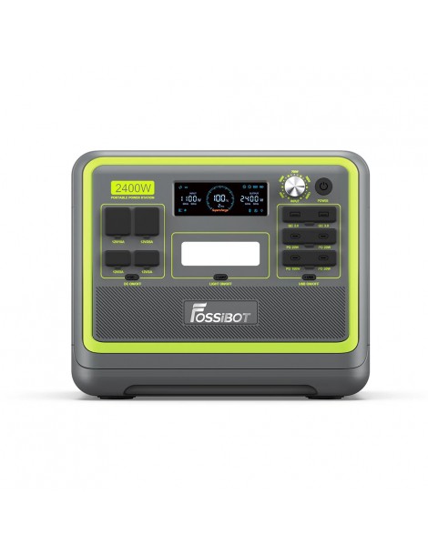 FOSSiBOT F2400 Centrale Elettrica Portatile da 2048Wh/2400W Ricarica Rapida in 1 5 Ore 16 Porte di Uscita - Verde Italia