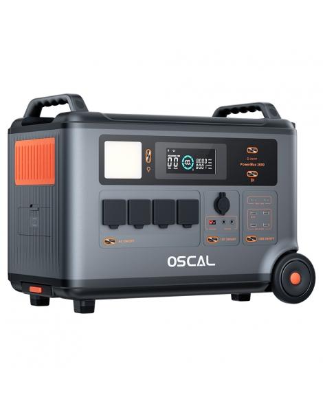 Oscal PowerMax 3600 Stazione di alimentazione robusta batteria LiFePO4 da 3600Wh a 57600Wh 14 uscite 2025