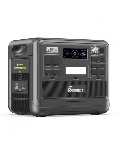 FOSSiBOT F2400 Generatore Solare Portatile da 2048Wh/2400W+Fossibot SP200 18V 200W Pannello Solare Pieghevole - Nero In Vendita