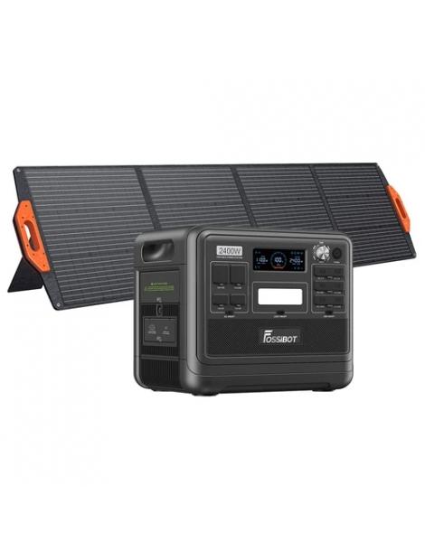 FOSSiBOT F2400 Generatore Solare Portatile da 2048Wh/2400W+Fossibot SP200 18V 200W Pannello Solare Pieghevole - Nero In Vendita